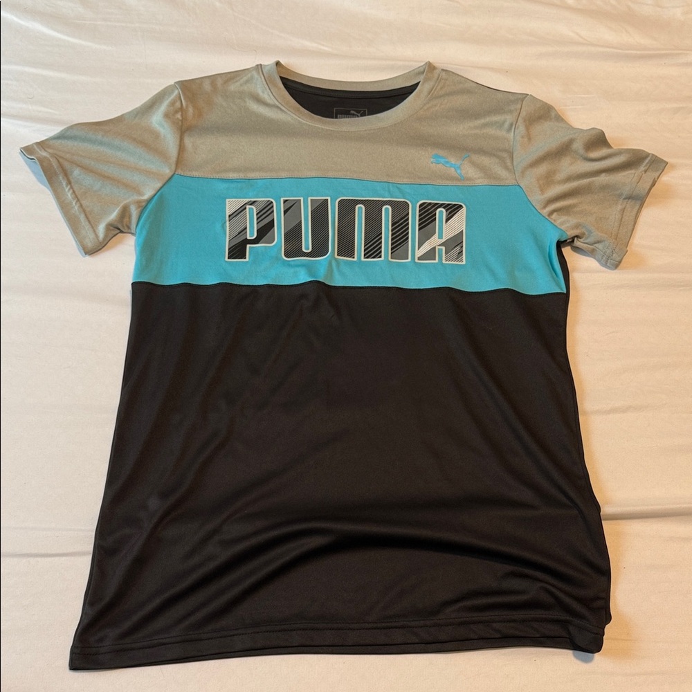 Puma Gray, Teal, and Black T-Shirt